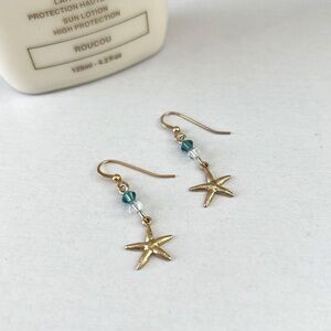 14kt Gold Pleated Sea Star Earrings